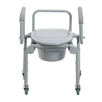Drive Steel Drop-Arm Commode with Wheels and Padded Armrests 11101W 16 Drive Steel Drop-Arm Commode with Wheels and Padded Armrests 11101W 258270 Drop-Arm Commode