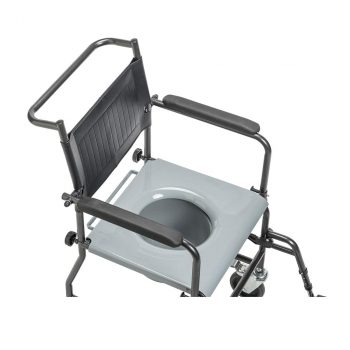 Drive Upholstered Drop Arm Wheeled Commode 11120SV-1F 25 Drive Medical Upholstered Drop Arm Wheeled Commode