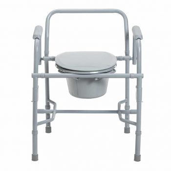 Drive Deluxe Steel Drop-Arm Commode - 11125KD-1 11 Drive Medical Deluxe Steel Drop-Arm Commode 11125KD-1