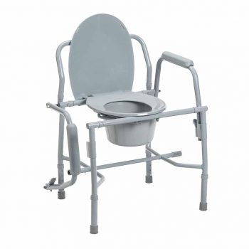 Drive Deluxe Steel Drop-Arm Commode - 11125KD-1 14 Drive Medical Deluxe Steel Drop-Arm Commode 11125KD-1