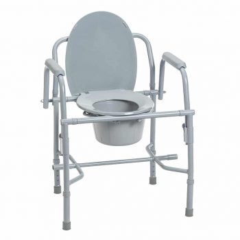 Drive Deluxe Steel Drop-Arm Commode - 11125KD-1 15 Drive Medical Deluxe Steel Drop-Arm Commode 11125KD-1