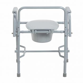 Drive Deluxe Steel Drop-Arm Commode - 11125KD-1 17 Drive Medical Deluxe Steel Drop-Arm Commode 11125KD-1