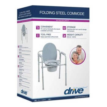 Drive Medical Folding Steel Commode RTL11158KDR 15 Drive Medical Folding Steel Commode RTL11158KDR