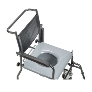Drive Upholstered Drop Arm Wheeled Commode 11120SV-1F 24 Drive Medical Upholstered Drop Arm Wheeled Commode