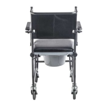 Drive Upholstered Drop Arm Wheeled Commode 11120SV-1F 27 Drive Medical Upholstered Drop Arm Wheeled Commode