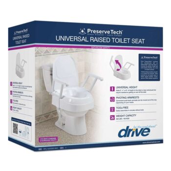 PreserveTech Universal Raised Toilet Seat, Height Adjustable - RTL12C002-WH 7 PreserveTech Universal Raised Toilet Seat RTL12C002-WH