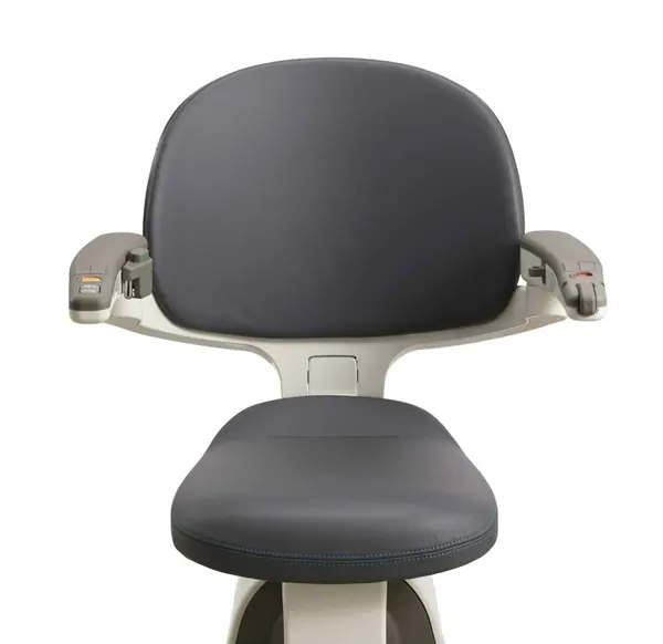 Access Flow X seat upholstered in Firenze Grey leather, front view
