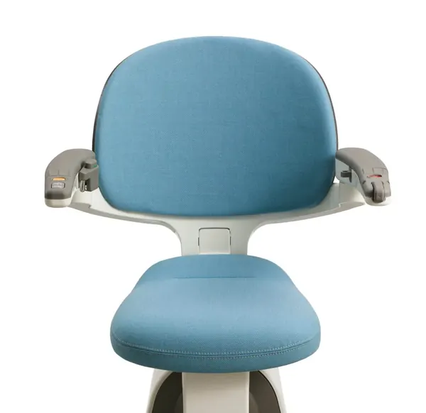 Access Flow X seat upholstered in Mineral Blue, front view