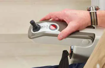 Soft-grip joystick on the HomeGlide Outdoor stairlift