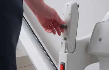 Armrest sensors on the HomeGlide Outdoor stairlift