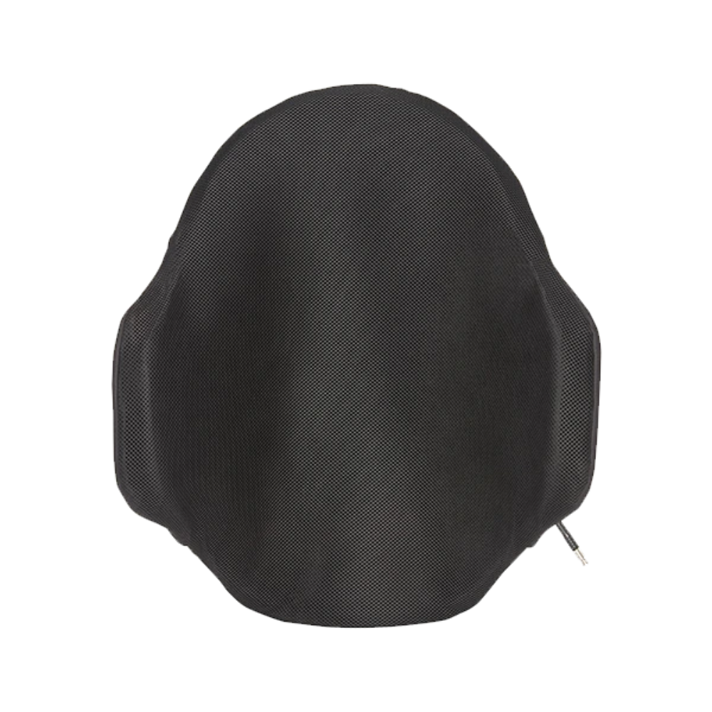 Contoured backrest fitted to a wheelchair in place of sling upholstery