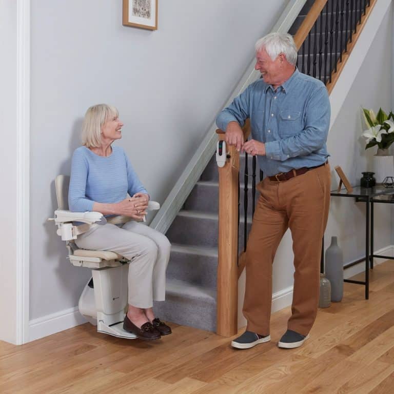 A stairlift of the kind funded through the March of Dimes Home and Vehicle Modification Program