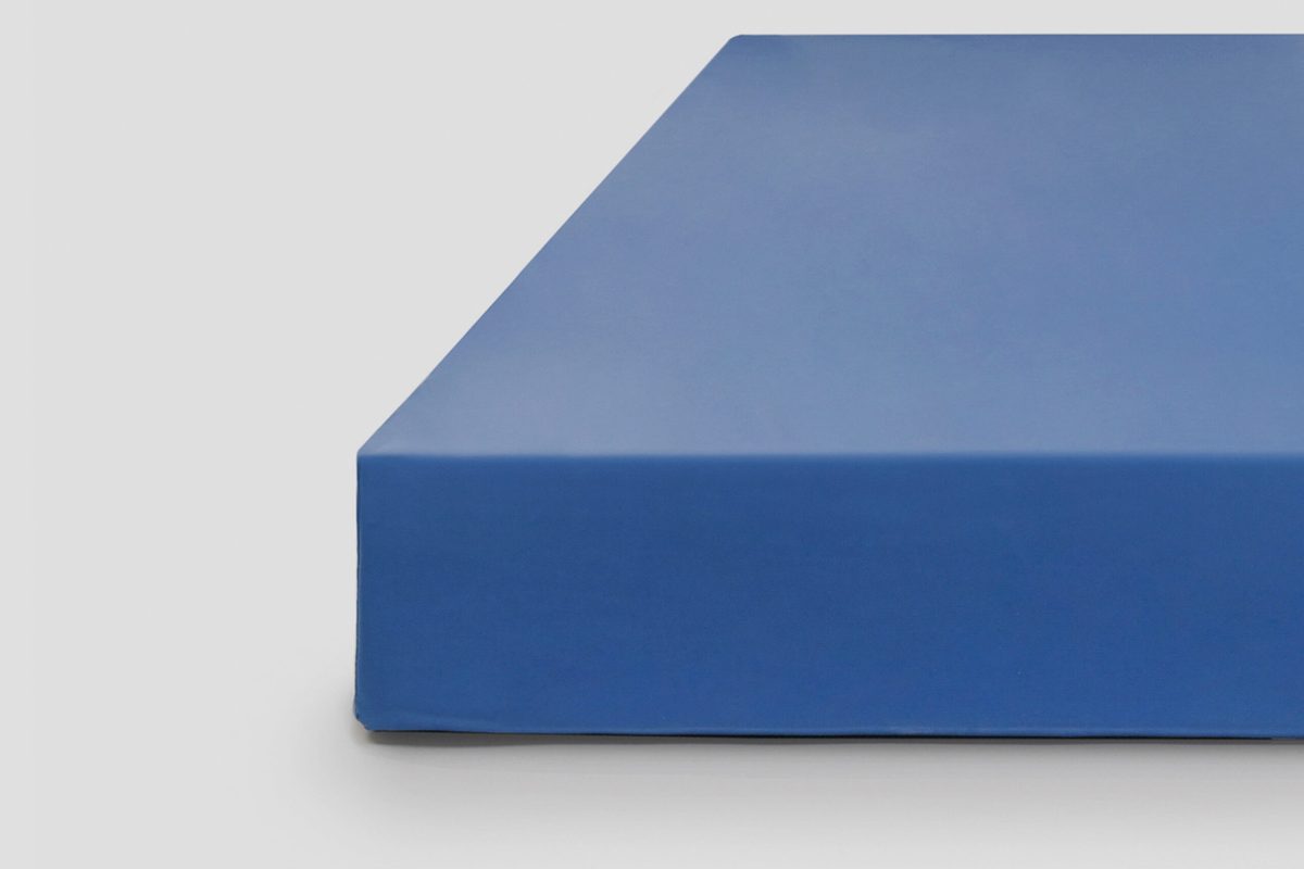 Sensia Waterproof foam mattress in a wipeable blue cover