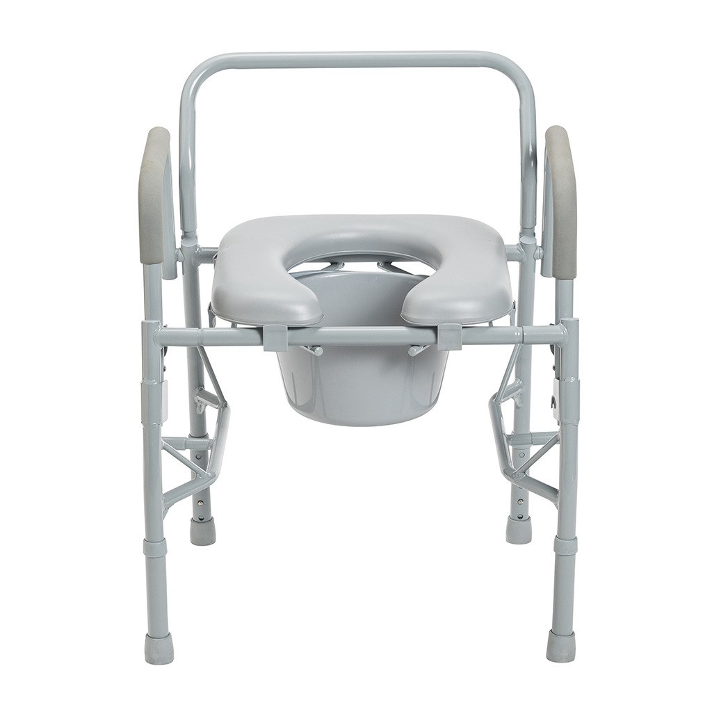 Drive Drop Arm Steel Commode with Padded Seat - 11125PSKD-1 258303 Commode with Padded Seat