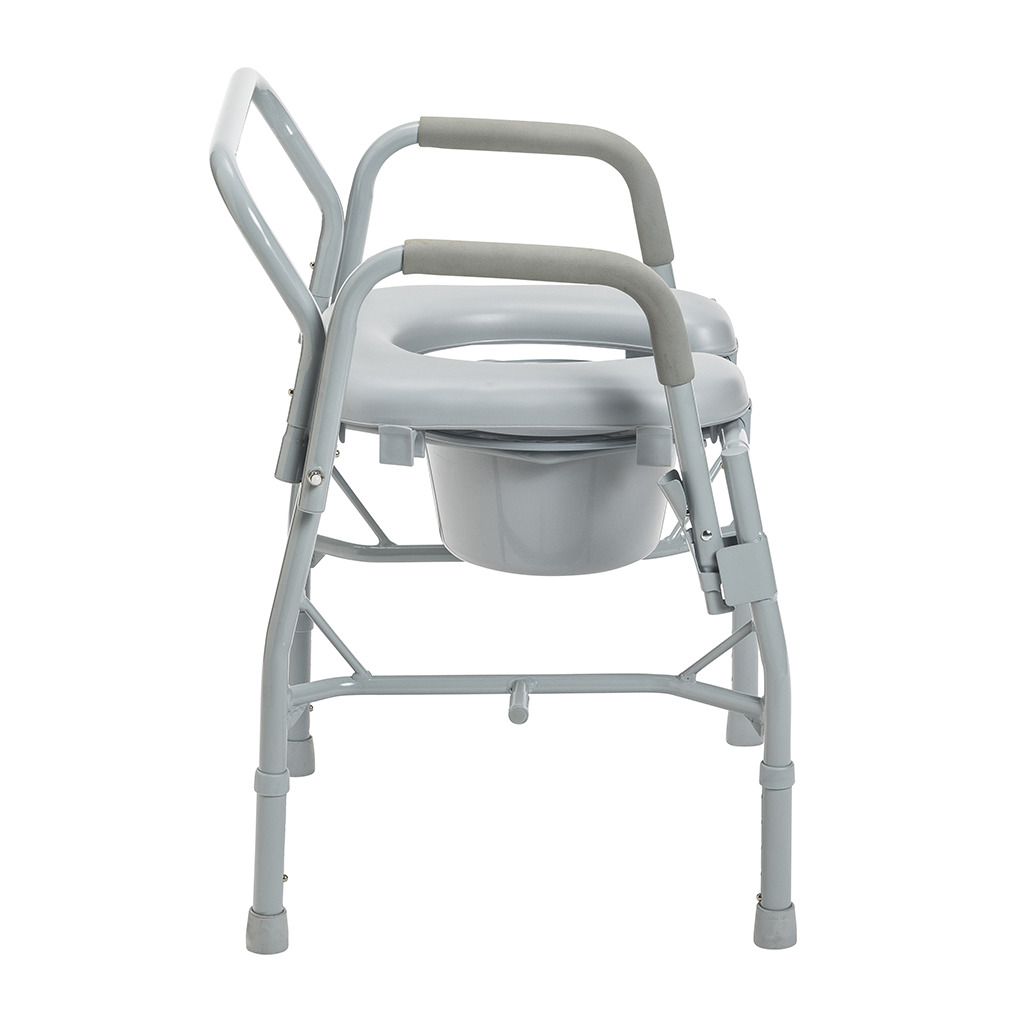 Drive Drop Arm Steel Commode with Padded Seat - 11125PSKD-1 258301 Commode with Padded Seat