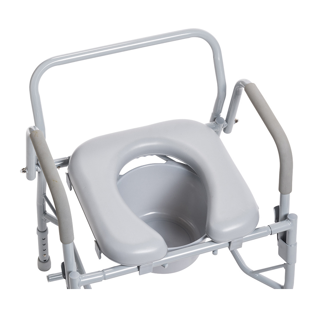 Drive Drop Arm Steel Commode with Padded Seat - 11125PSKD-1 258299 Commode with Padded Seat