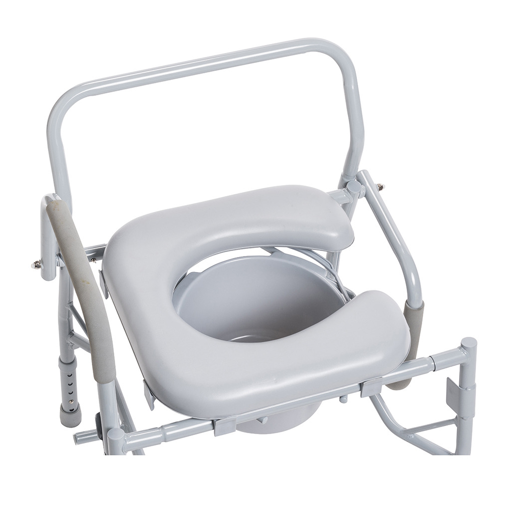 Drive Drop Arm Steel Commode with Padded Seat - 11125PSKD-1 258298 Commode with Padded Seat