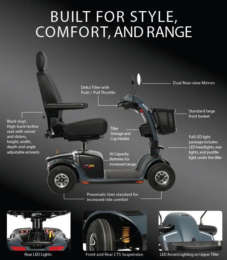 Pride Colt Sport 4-Wheel Scooter - info view
