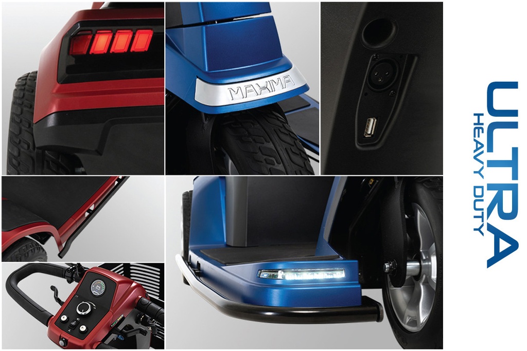 Pride Maxima 3-Wheel Heavy Duty Scooter - feature highlights