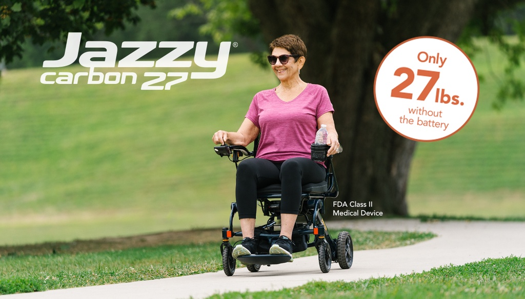 Pride Jazzy Carbon 27 Power Wheelchair - lifestyle view