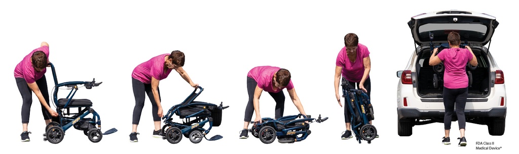 Pride Jazzy Carbon 27 Power Wheelchair - folding sequence