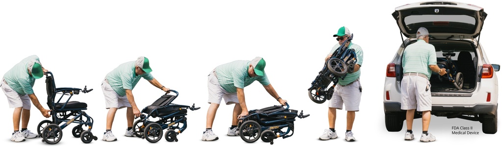 Pride Jazzy Carbon HD Power Wheelchair - folding sequence