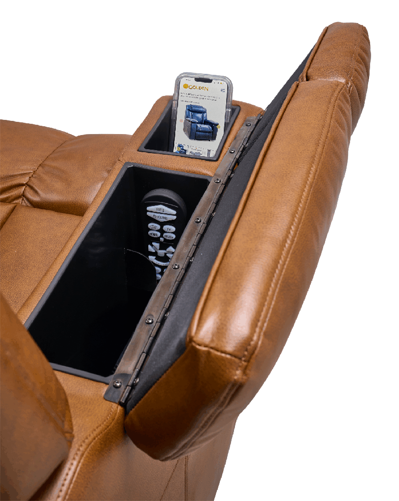Golden Rhea with Twilight PR-447 Lift Chair - charger view