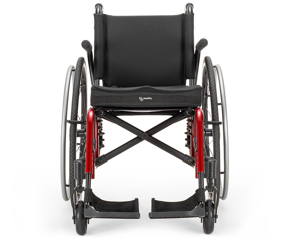 Catalyst 5 folding wheelchair, front view