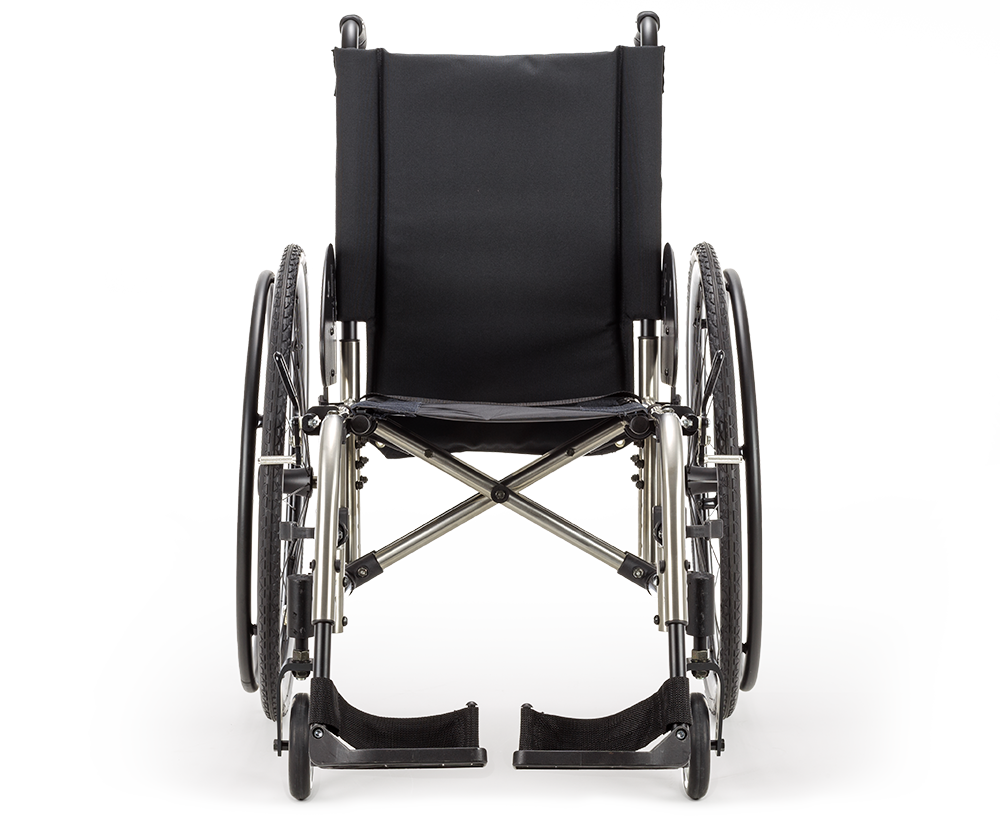 Catalyst 5Ti titanium wheelchair, front view