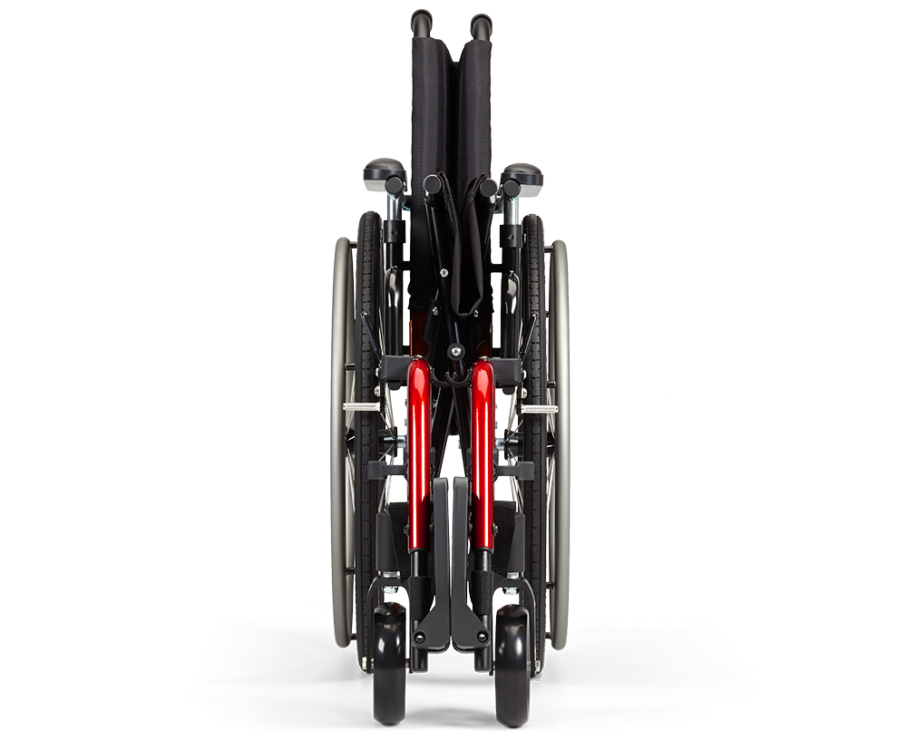 Catalyst 4C folding wheelchair folded for transport