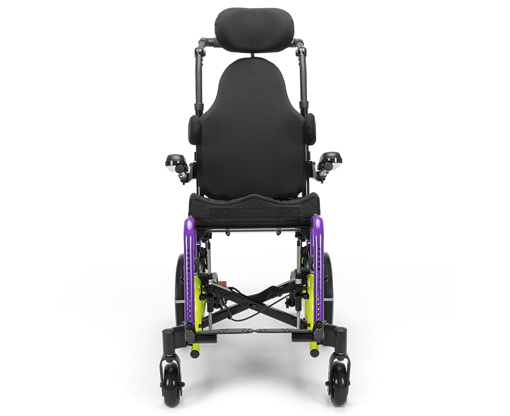 Little Wave Arc pediatric tilt wheelchair, front view