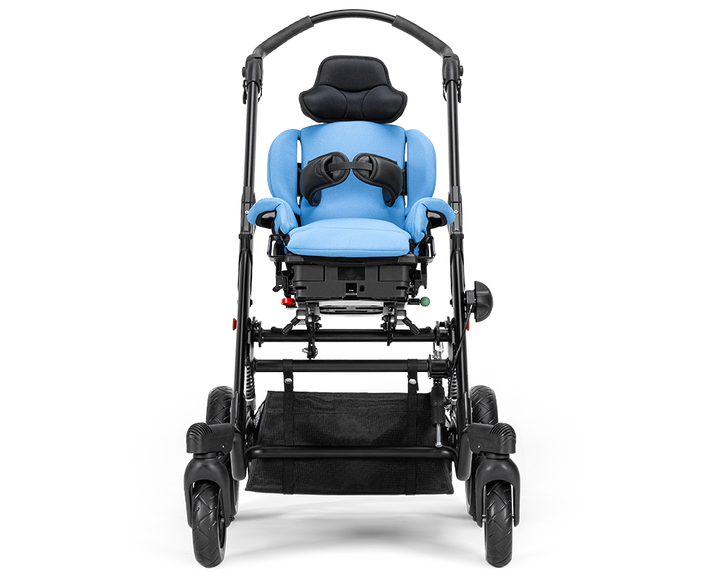 Tyke early mobility base with x:panda seat, front view