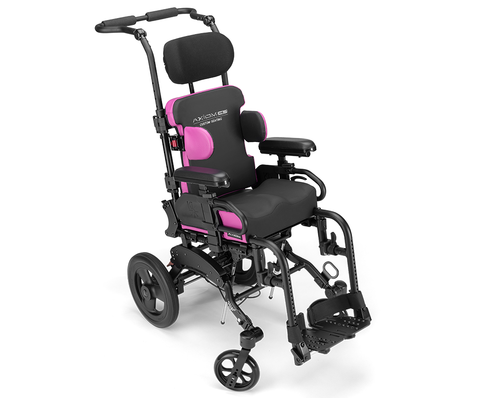 Little Wave Flip pediatric tilt wheelchair, angled view