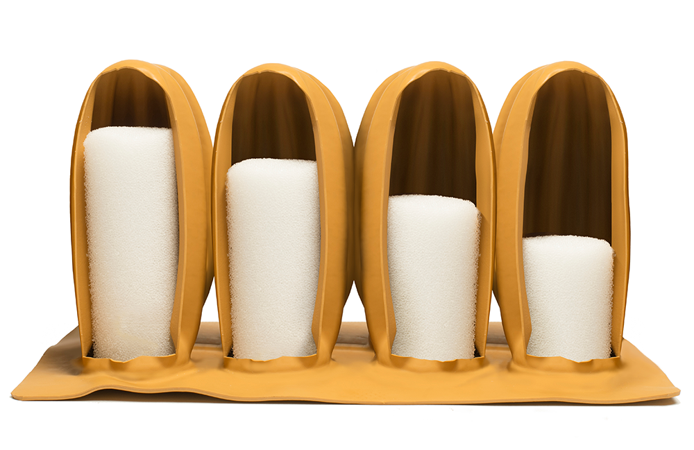 Star Stabil Air cushion cutaway showing foam cylinders inside cells