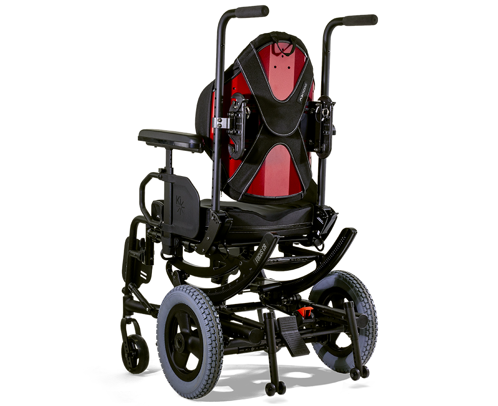 Axiom Posterior Lateral Back mounted on a wheelchair, hardware view
