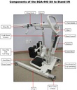 Prism Medical SGA-440 sit to stand lift with every component labelled