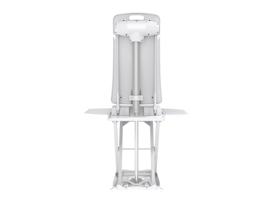 Wave Bath Lift with the backrest folded flat for compact storage and travel