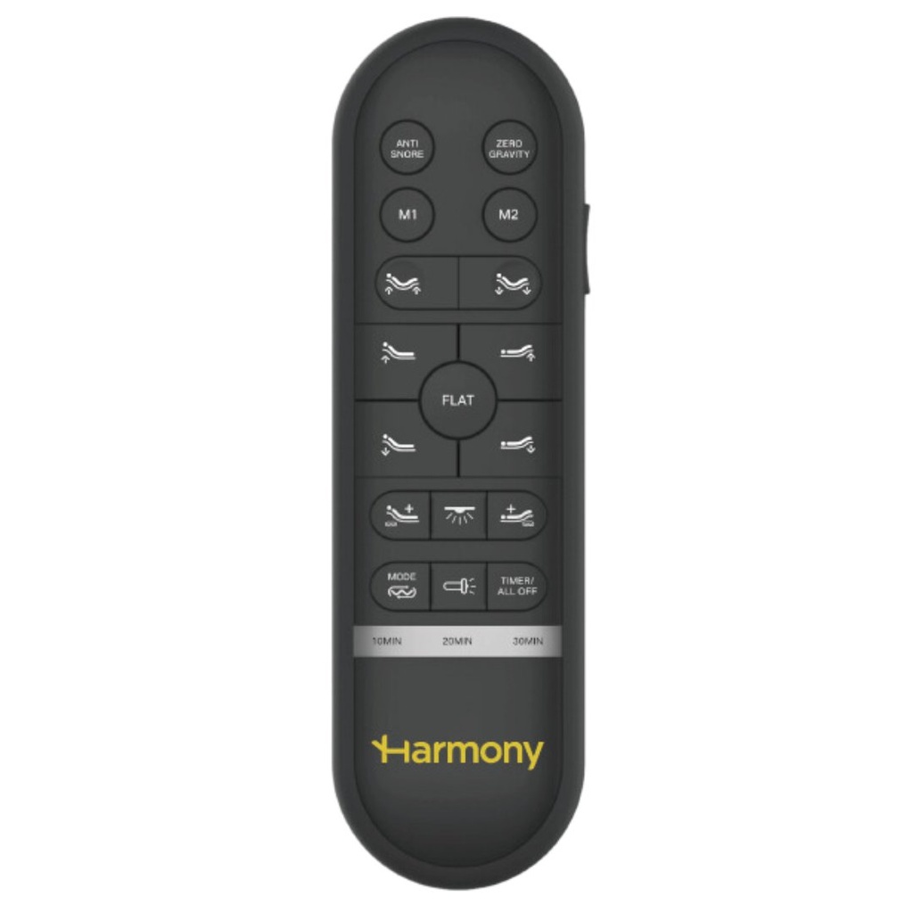 Harmony Pro adjustable bed remote handset with massage keys