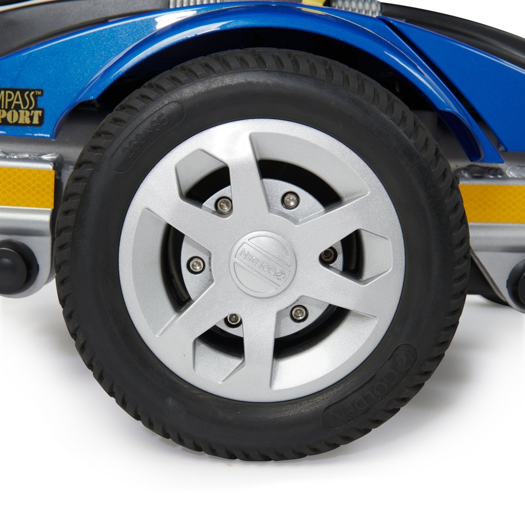 Golden Compass Sport GP-605 power wheelchair cockpit and controller detail