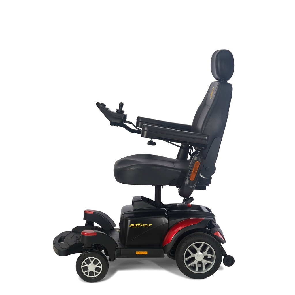 Golden BuzzAbout GP-164 portable power wheelchair, front three-quarter view on white
