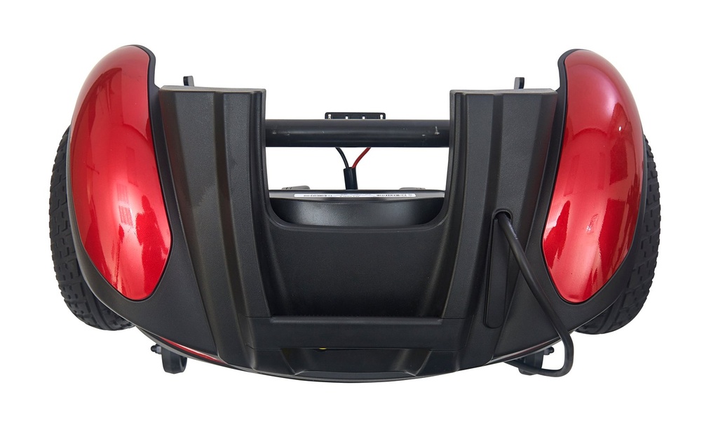 Golden BuzzAbout GP-164 power wheelchair rear view showing foldable backrest