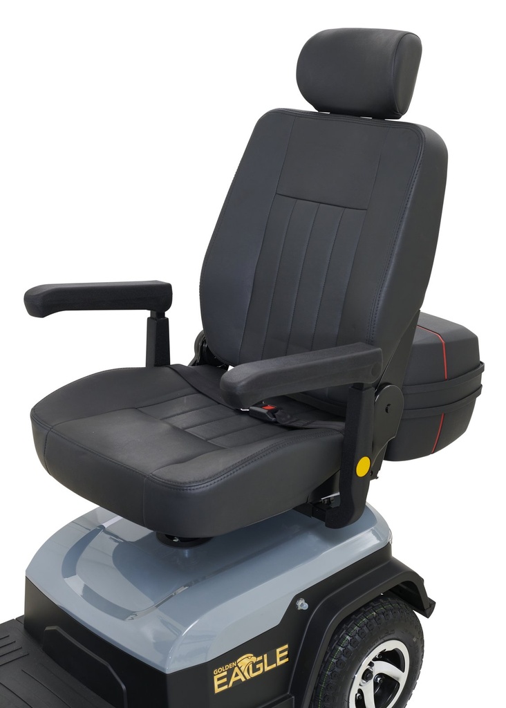 Golden Eagle GR-595 captain seat and tiller detail in grey