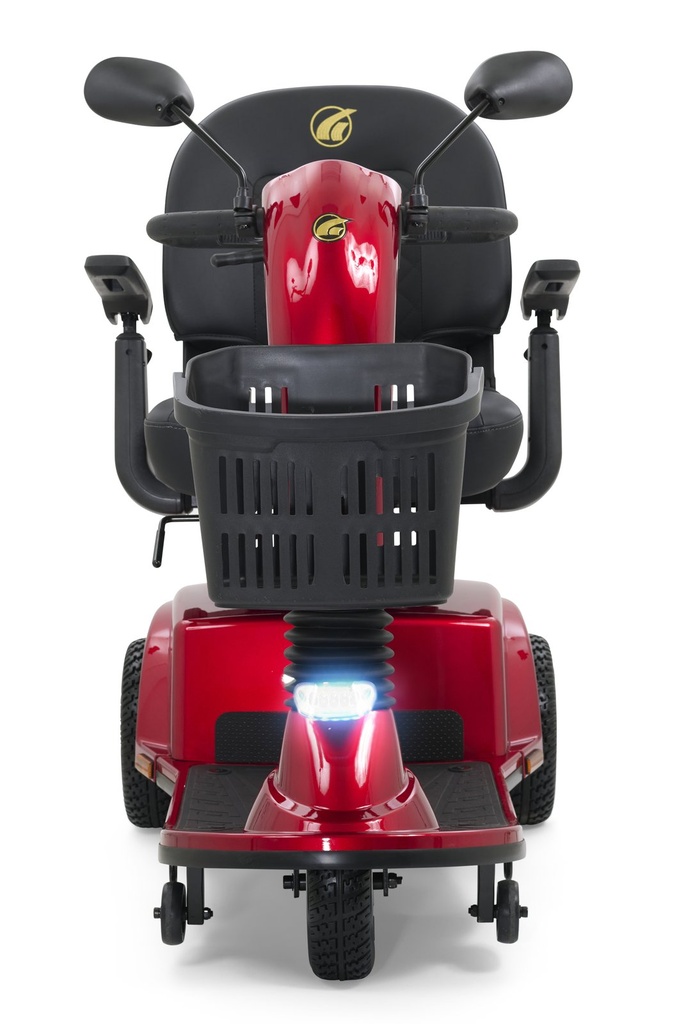 Golden Companion GC240 mobility scooter front view with full lighting package