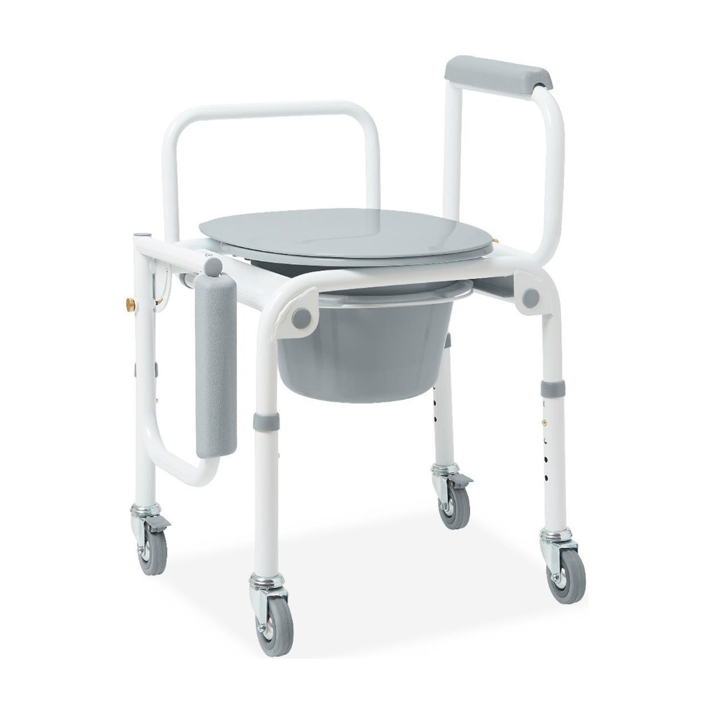 Medline Drop-Arm Commode with Wheels - G1-303DWX1 Medline drop arm commode with wheels 4 Drop-Arm Commode