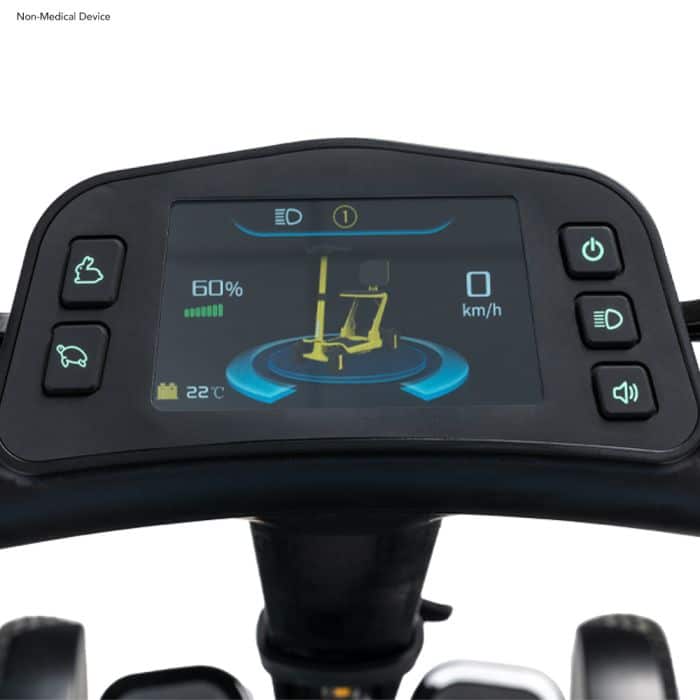 Pride Go-Go Carbon Folding Mobility Scooter Go go carbon console display 1 pride go go ultra x, go go ultra scooter