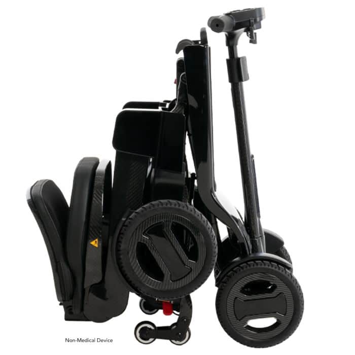 Pride Go-Go Carbon Folding Mobility Scooter Go go carbon folded profile 1 pride go go ultra x, go go ultra scooter