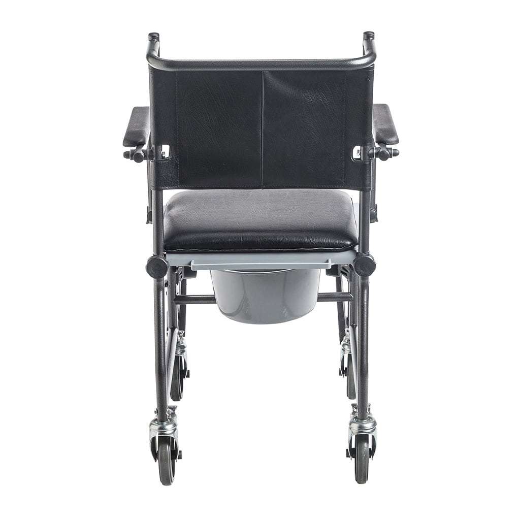 Drive Medical Upholstered Drop Arm Wheeled Commode
