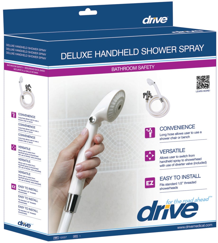 Drive Deluxe Handheld Shower Spray with Diverter Valve - 12037 84335 12037, Drive Deluxe Handheld Shower Spray