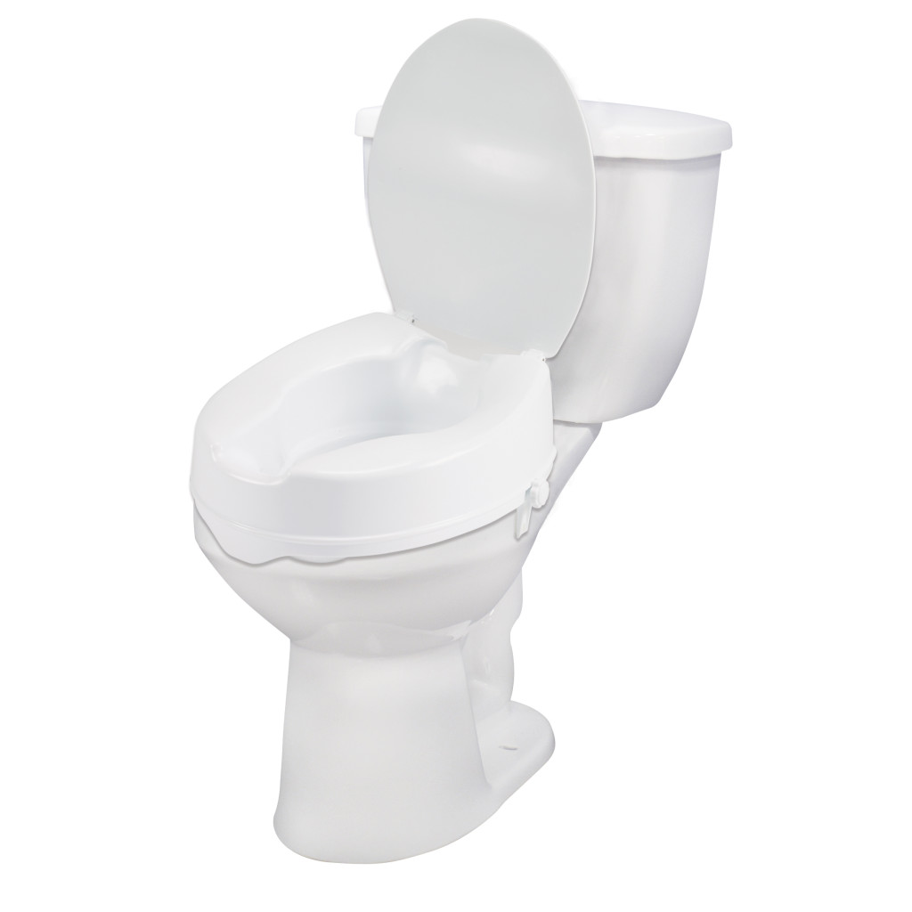 Drive Raised Toilet Seat with Lid, 4" - 12065 12065 3 Contoured Raised Toilet Seat