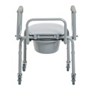 Drive Steel Drop-Arm Commode with Wheels and Padded Armrests 11101W 258269 Drop-Arm Commode